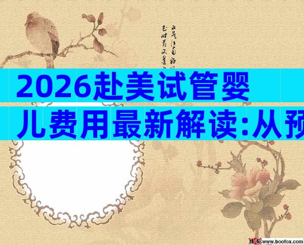 2026赴美试管婴儿费用最新解读:从预检到移植全流程花费汇总