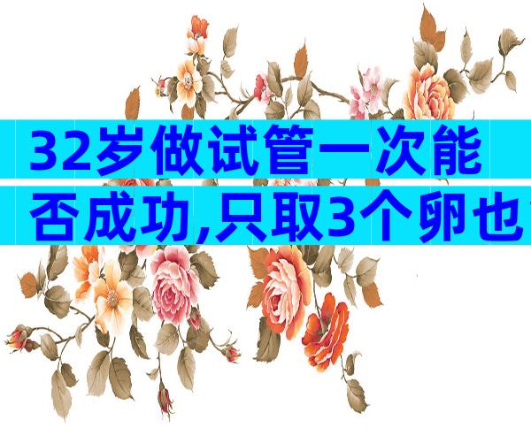 32岁做试管一次能否成功,只取3个卵也能成