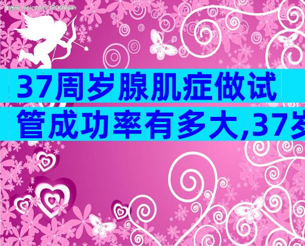 37周岁腺肌症做试管成功率有多大,37岁腺肌症能怀上孩子吗