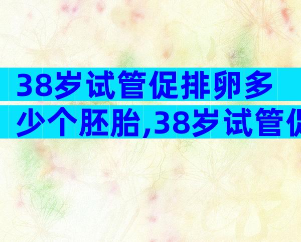 38岁试管促排卵多少个胚胎,38岁试管促排卵多少个