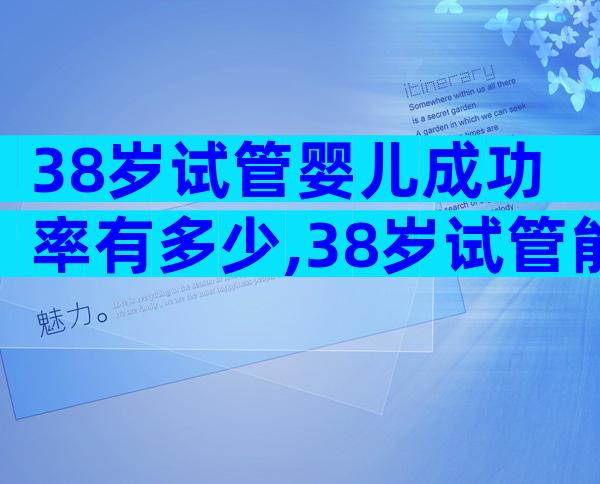 38岁试管婴儿成功率有多少,38岁试管能取多少卵呢