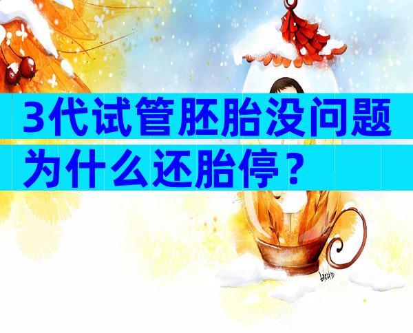 3代试管胚胎没问题为什么还胎停？