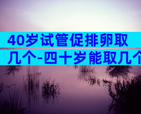 40岁试管促排卵取几个-四十岁能取几个卵