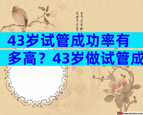 43岁试管成功率有多高？43岁做试管成功率是百之多少？