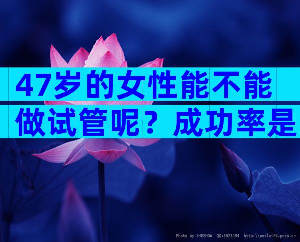 47岁的女性能不能做试管呢？成功率是多少？