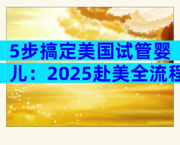 5步搞定美国试管婴儿：2025赴美全流程实战攻略