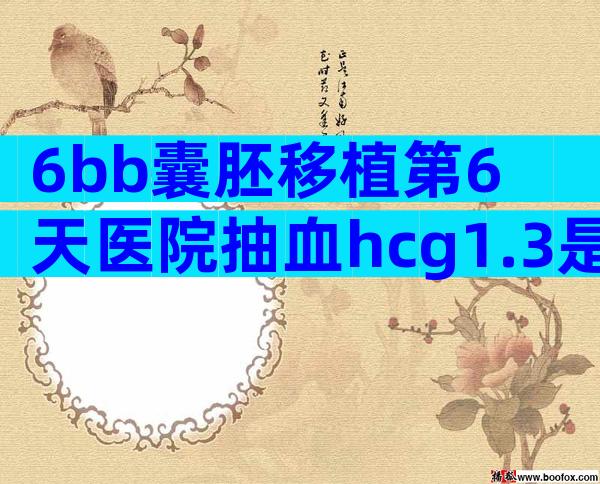 6bb囊胚移植第6天医院抽血hcg1.3是着床了吗？