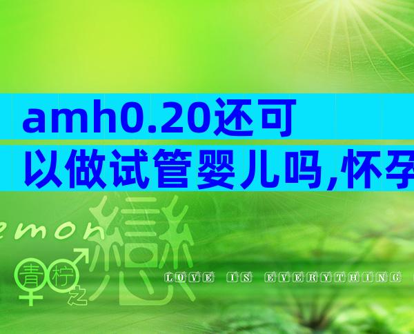 amh0.20还可以做试管婴儿吗,怀孕的成功率高吗!
