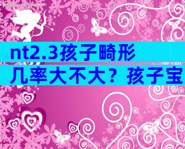 nt2.3孩子畸形几率大不大？孩子宝宝都不用做无创dna