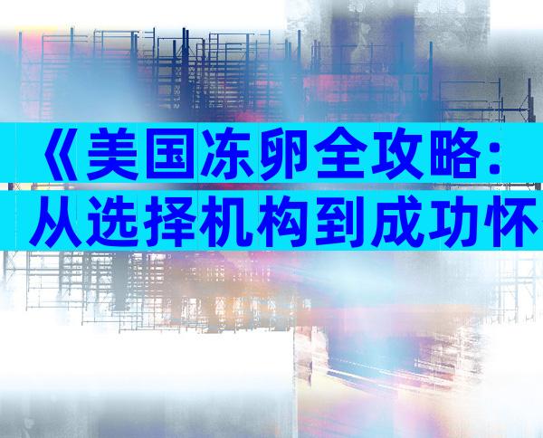 《美国冻卵全攻略:从选择机构到成功怀孕的全流程指南》