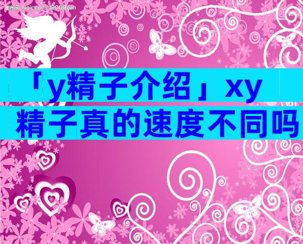 「y精子介绍」xy精子真的速度不同吗