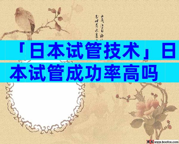 「日本试管技术」日本试管成功率高吗