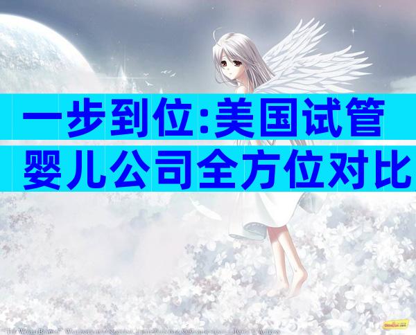 一步到位:美国试管婴儿公司全方位对比,费用、流程、成功率一次看懂