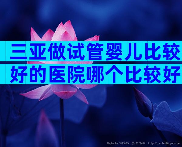 三亚做试管婴儿比较好的医院哪个比较好