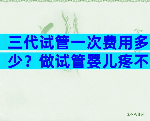 三代试管一次费用多少？做试管婴儿疼不疼？
