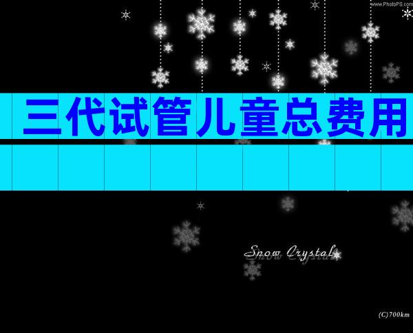 三代试管儿童总费用