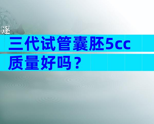 三代试管囊胚5cc质量好吗？