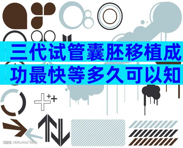 三代试管囊胚移植成功最快等多久可以知道存活了几个？