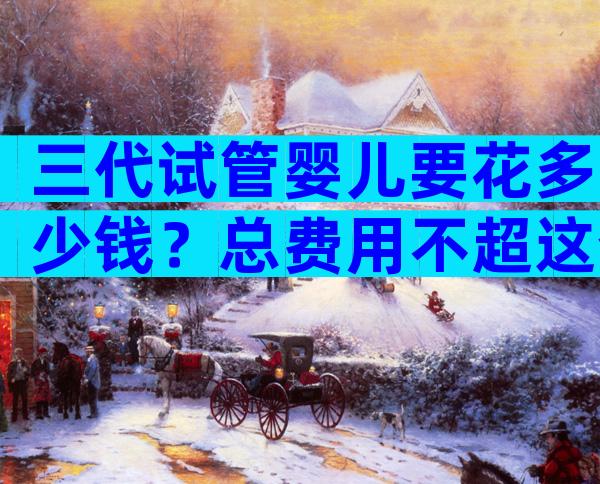 三代试管婴儿要花多少钱？总费用不超这个数