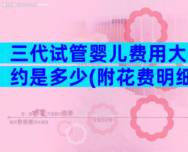 三代试管婴儿费用大约是多少(附花费明细)