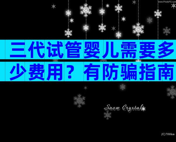 三代试管婴儿需要多少费用？有防骗指南吗