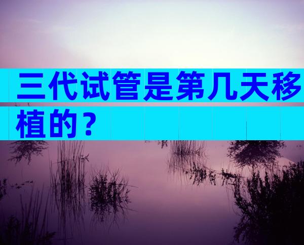 三代试管是第几天移植的？