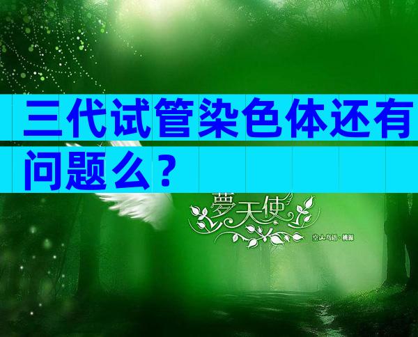 三代试管染色体还有问题么？
