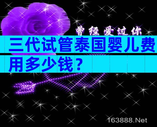 三代试管泰国婴儿费用多少钱？