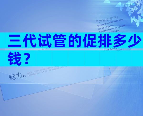 三代试管的促排多少钱？