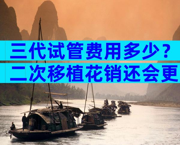 三代试管费用多少？二次移植花销还会更大