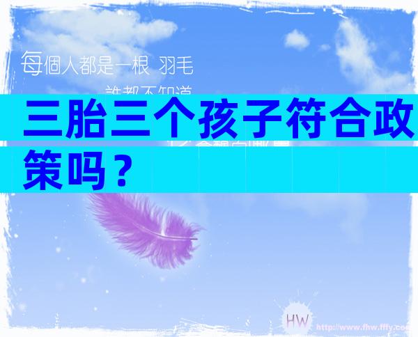 三胎三个孩子符合政策吗？