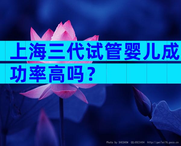 上海三代试管婴儿成功率高吗？