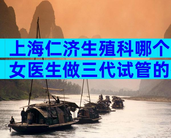 上海仁济生殖科哪个女医生做三代试管的技术好？
