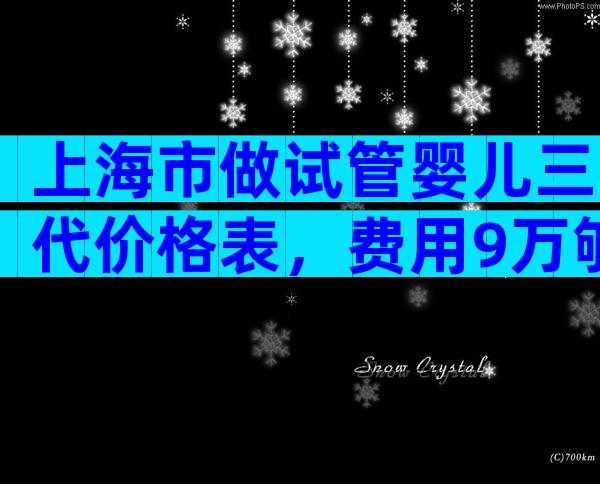 上海市做试管婴儿三代价格表，费用9万够吗？
