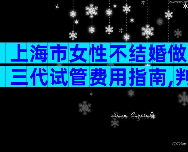 上海市女性不结婚做三代试管费用指南,判断依据有吗