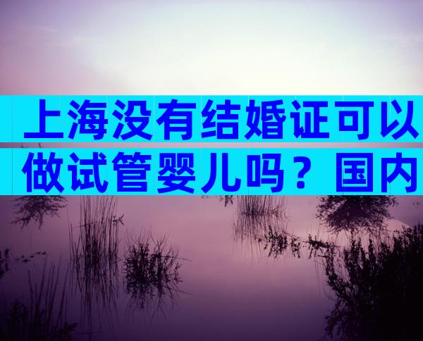 上海没有结婚证可以做试管婴儿吗？国内哪里做试管不需要结婚症