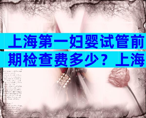 上海第一妇婴试管前期检查费多少？上海第一妇幼保健院做试管婴儿费用