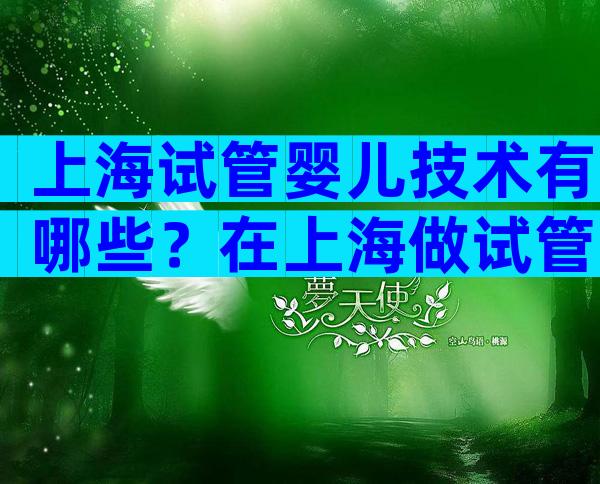 上海试管婴儿技术有哪些？在上海做试管婴儿价格很贵吗？