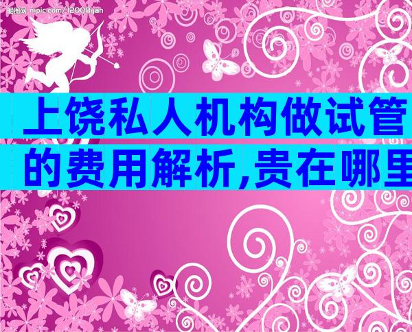 上饶私人机构做试管的费用解析,贵在哪里一看便知