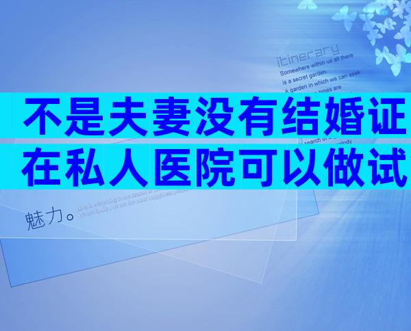 不是夫妻没有结婚证在私人医院可以做试管吗？