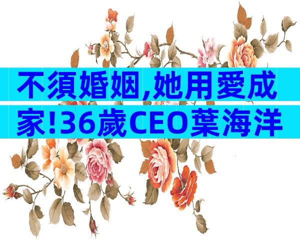 不須婚姻,她用愛成家!36歲CEO葉海洋「買上等精子」生下2混血女寶