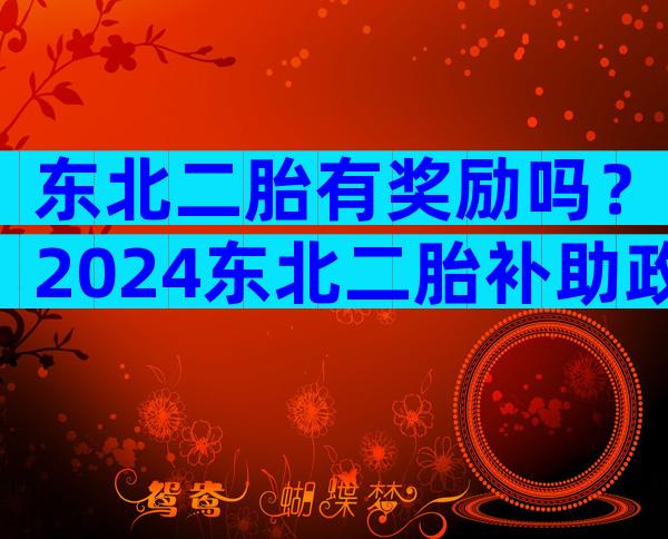 东北二胎有奖励吗？2024东北二胎补助政策最新消息