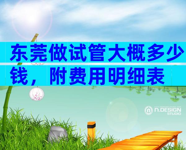 东莞做试管大概多少钱，附费用明细表