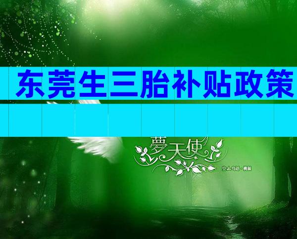 东莞生三胎补贴政策