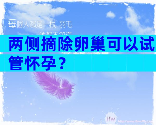 两侧摘除卵巢可以试管怀孕？