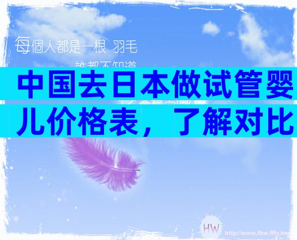 中国去日本做试管婴儿价格表，了解对比！
