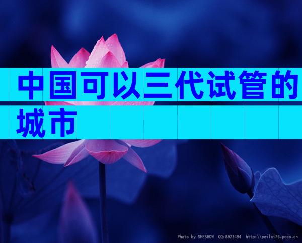 中国可以三代试管的城市