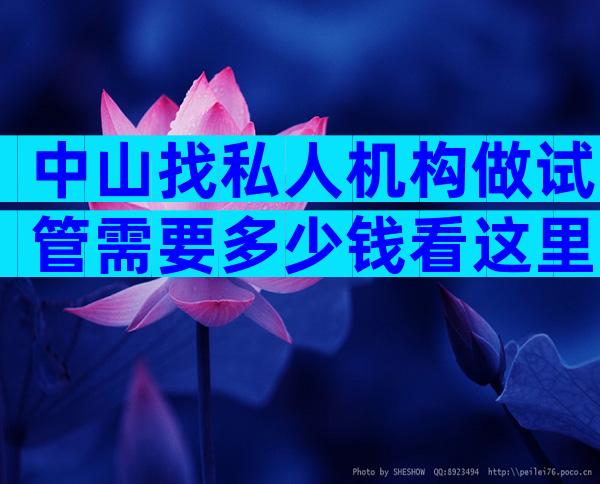 中山找私人机构做试管需要多少钱看这里