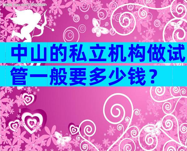 中山的私立机构做试管一般要多少钱？