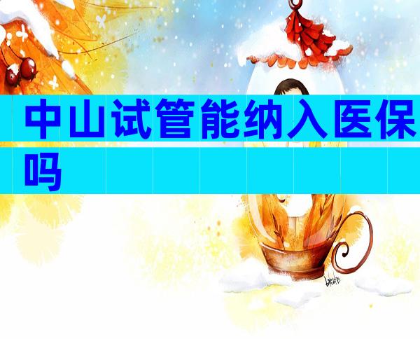 中山试管能纳入医保吗